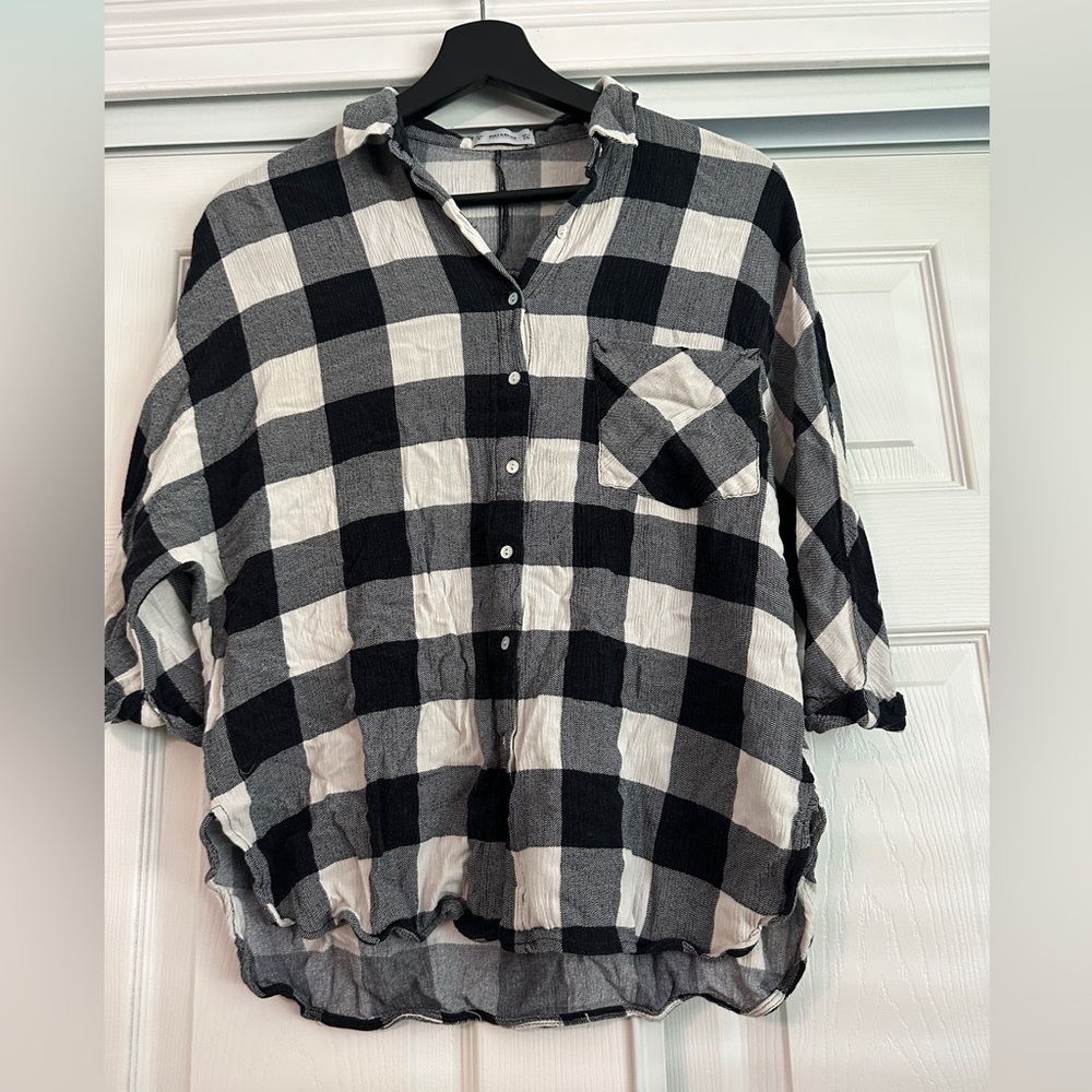Pull and bear plaid short sleeve button down